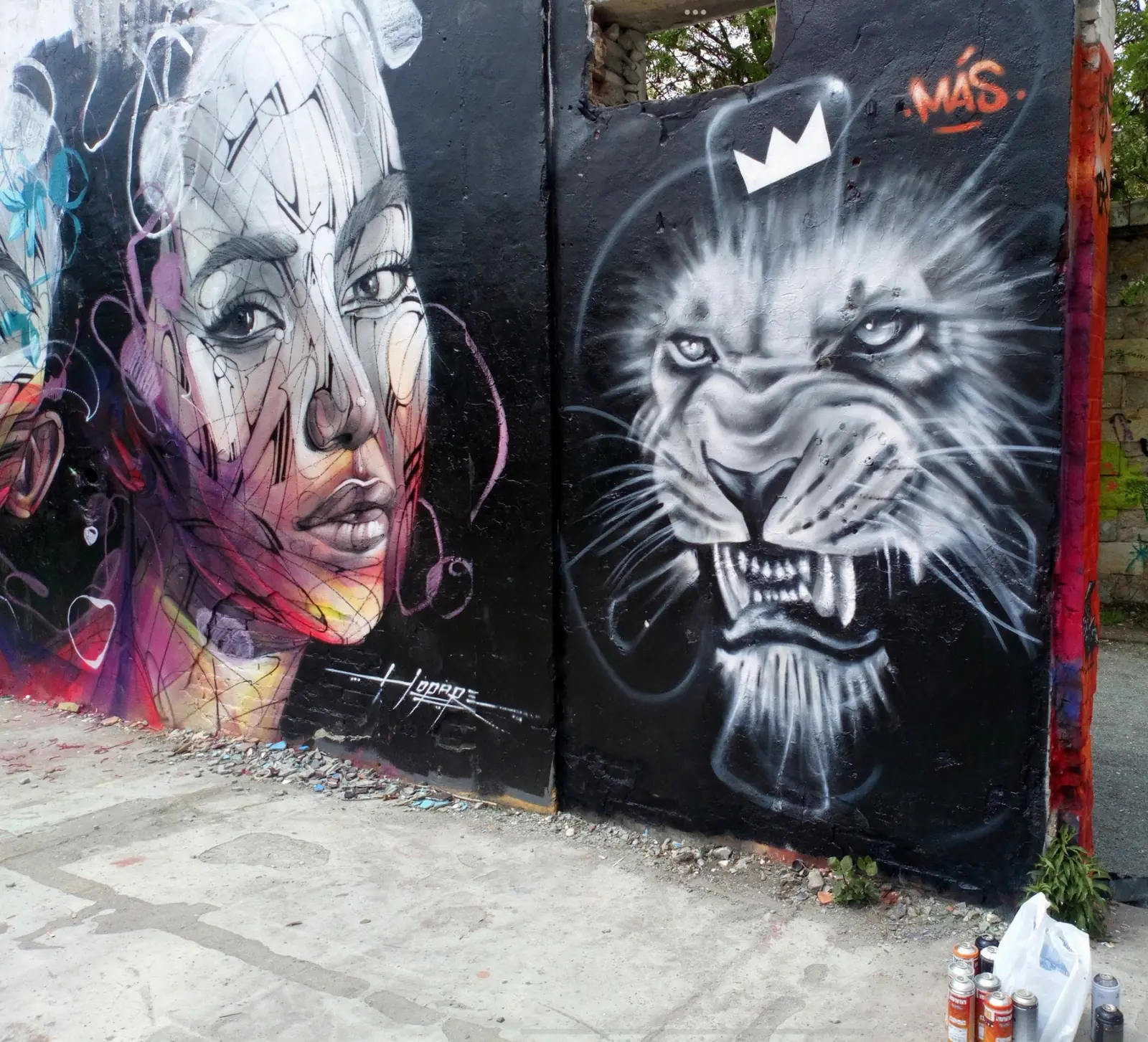 MAS × Hopare, fresque murale de MAS GRAFFITI — Collaboration