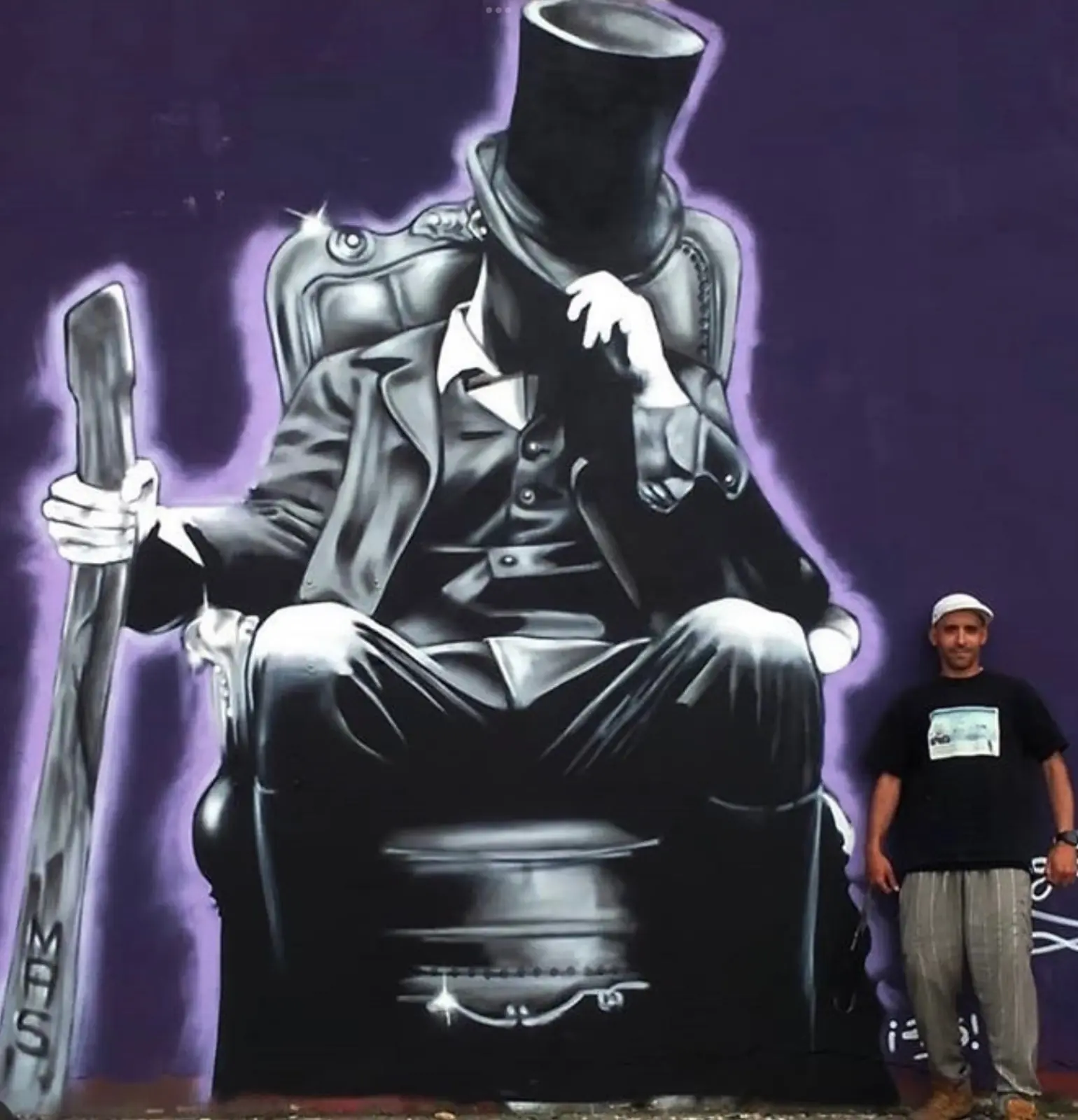 Le visiteur, fresque murale de MAS GRAFFITI — Bordeaux