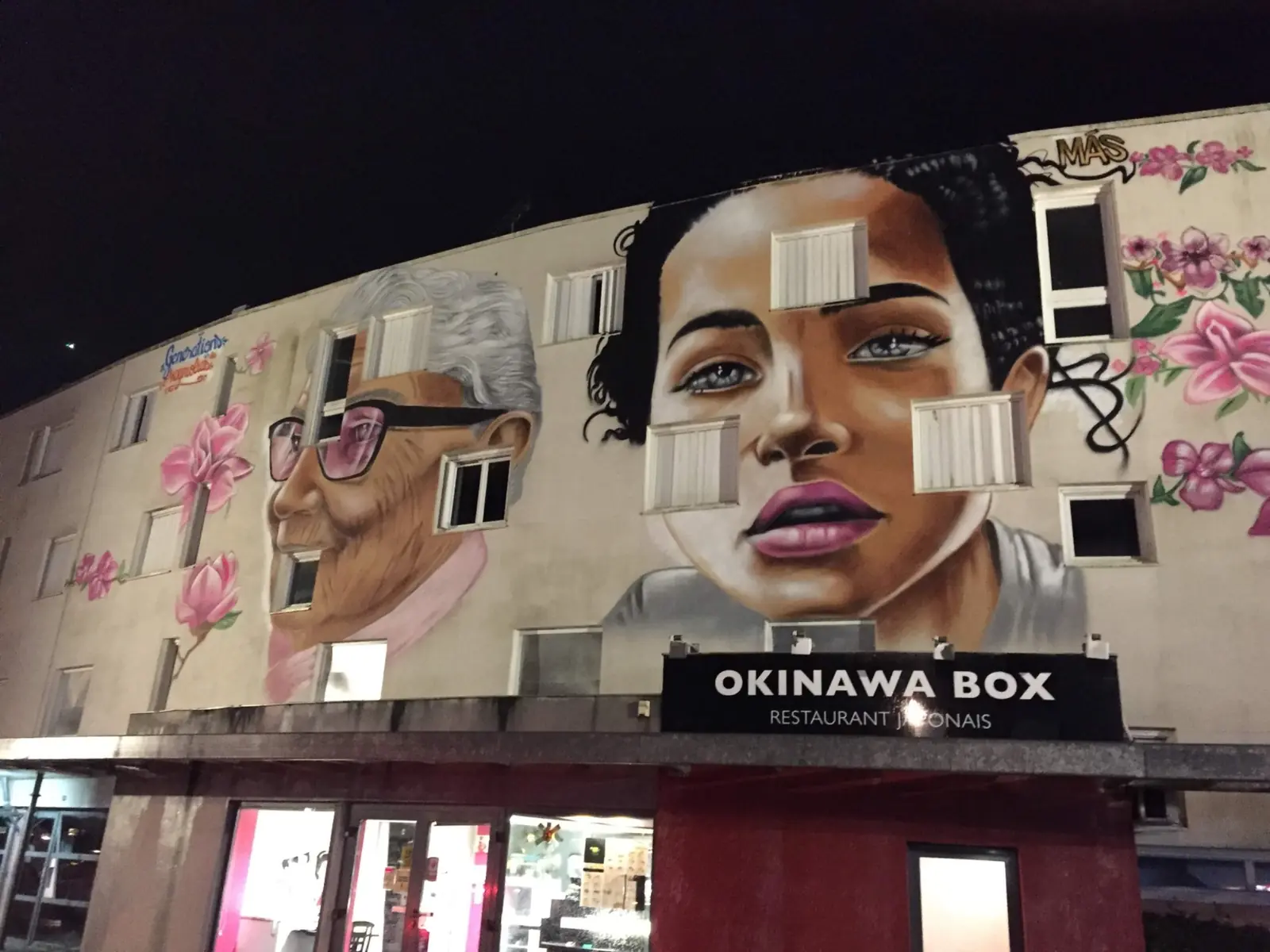 Générations, fresque murale de MAS GRAFFITI — Aquitanis · Saint-Médard